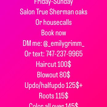 Emily’s Mobile Salon - Contact info Services and prices - Hair Stylists Near Me Emily’s Mobile Salon - Contact info Services and prices - Hair Stylists Near Me