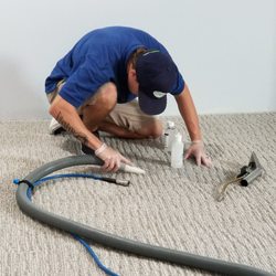 Ohana Chem Dry - Chris removing an ink stain.