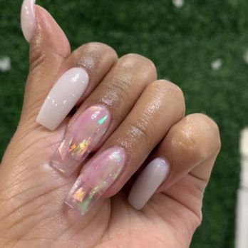 Nail-It! - Milky white w purple foil - Nail Salons Near Me - Spring Valley, California Nail-It! - Milky white w purple foil - Nail Salons Near Me - Spring Valley, California