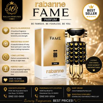 Malani Perfumes - Fame Parfum by Rabanne Parfum Spray 2.7oz 80ml (Women) - Perfume Near Me - Van Nuys, California Malani Perfumes - Fame Parfum by Rabanne Parfum Spray 2.7oz 80ml (Women) - Perfume Near Me - Van Nuys, California