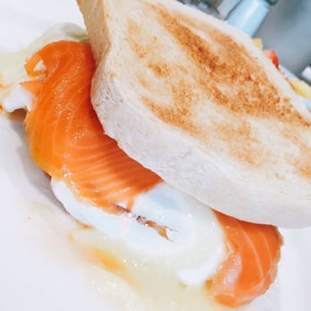 Cafe Patachou - Smoked salmon broken yolk sandwich on sourdough ($16.50) - Breakfast & Brunch Near Me - Indianapolis, Indiana Cafe Patachou - Smoked salmon broken yolk sandwich on sourdough ($16.50) - Breakfast & Brunch Near Me - Indianapolis, Indiana