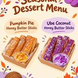 Auria Coffee - Pumpkin Pie Honey Butter Sticks and Ube Coconut Honey Butter Sticks