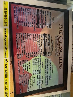Menu photo 1 The Quesadillas Tucson, AZ