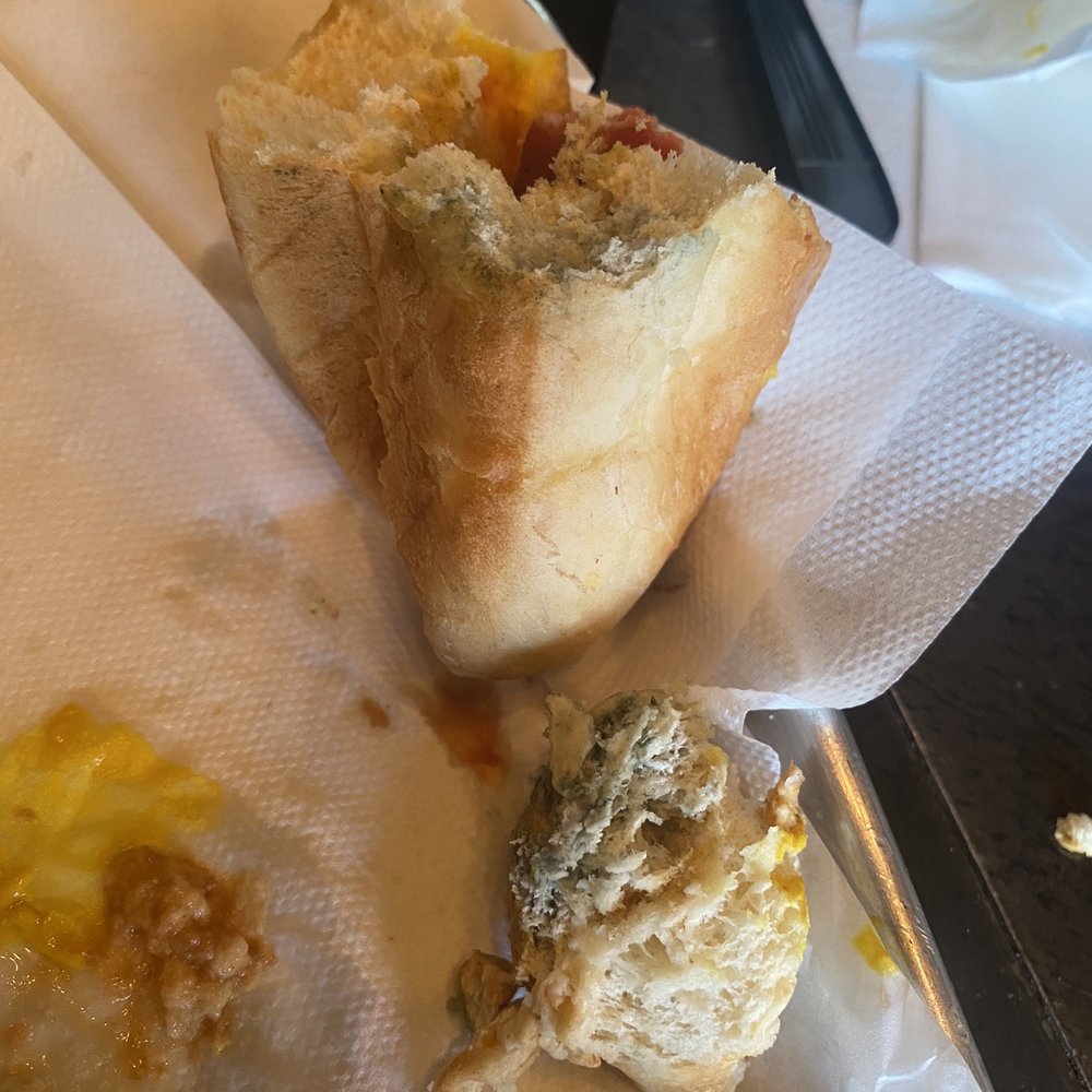 Illegal Burger - Writer Square - Moldy hot dog! I tell Dominic (employee) about the moldy hot dog and he says, "That's why I don't eat here." - Burgers Near Me - Denver, Colorado Illegal Burger - Writer Square - Moldy hot dog! I tell Dominic (employee) about the moldy hot dog and he says, "That's why I don't eat here." - Burgers Near Me - Denver, Colorado
