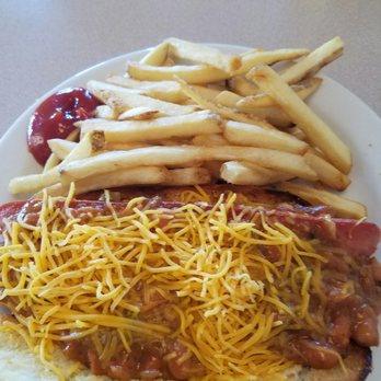 Mike's at the Crossroads - Footlong Chili cheese dog off the kids' menu. - American Near Me - Cotati, California Mike's at the Crossroads - Footlong Chili cheese dog off the kids' menu. - American Near Me - Cotati, California
