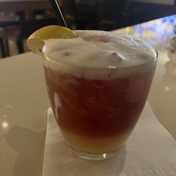 Poolside Grill - New York Sour bourbon lemon juice and red wine. - Breakfast & Brunch Near Me - Palo Alto, California