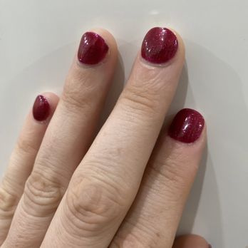 Le V Nails  - Acrylic on natural nail. Sparking plum gel top. - Nail Salons Near Me - Duarte, California