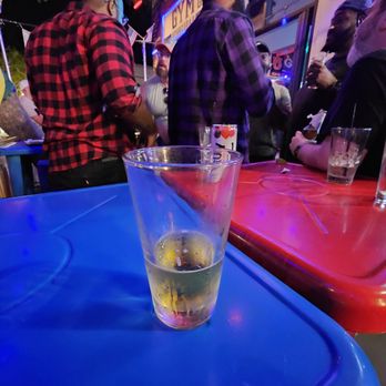 GYM Bar WeHo - a shot of beer in a plastic cup - Gay Bars Near Me - West Hollywood, California