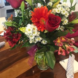Birthday bouquet at Bistro Menil