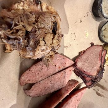 Mission BBQ - Reg sausage, Pulled Pork and lean Brisket. - Barbeque Near Me - Columbia, South Carolina Mission BBQ - Reg sausage, Pulled Pork and lean Brisket. - Barbeque Near Me - Columbia, South Carolina