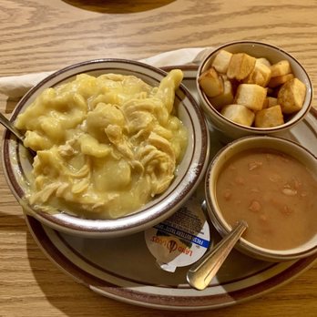 Billy Rays - Chicken and dumplings daily special with fried potatoes and soup beans. - Diners Near Me - Prestonsburg, Kentucky