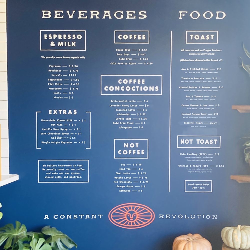 Revolution Roasters - Menu - Coffee & Tea Near Me - Oceanside, California