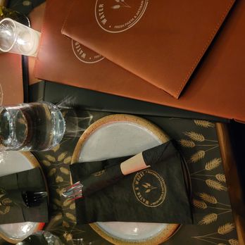 Water & Wheat - Table setting and menues. - Italian Near Me - New York, New York Water & Wheat - Table setting and menues. - Italian Near Me - New York, New York