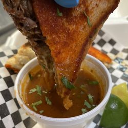 Hella Street Tacos - Birria Grilled Cheese (dip baby dip)