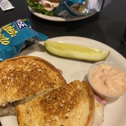 a sandwich and a pickle