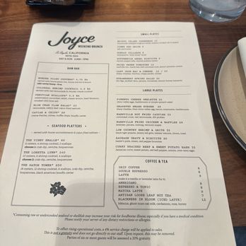 Joyce - Menu - Southern Near Me - Los Angeles, California Joyce - Menu - Southern Near Me - Los Angeles, California