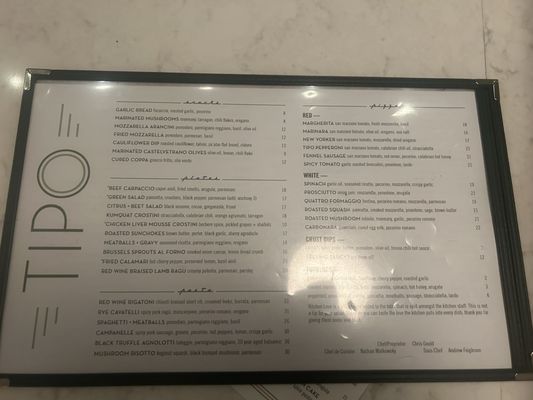 Menu photo 1 Tipo Portland, ME Menu photo 1 Tipo Portland, ME