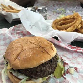 Cupp's Drive Inn - Double meat and onion rings. Yum! - Burgers Near Me - Waco, Texas