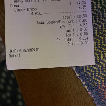 Seaside Dry Cleaners - Receipt - Dry Cleaning Near Me - St. Petersburg, Florida Seaside Dry Cleaners - Receipt - Dry Cleaning Near Me - St. Petersburg, Florida