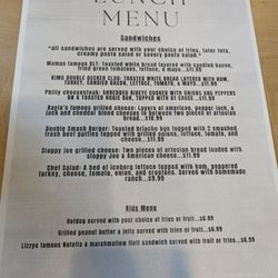 Mama Dale's Kitchen - Lunch menu