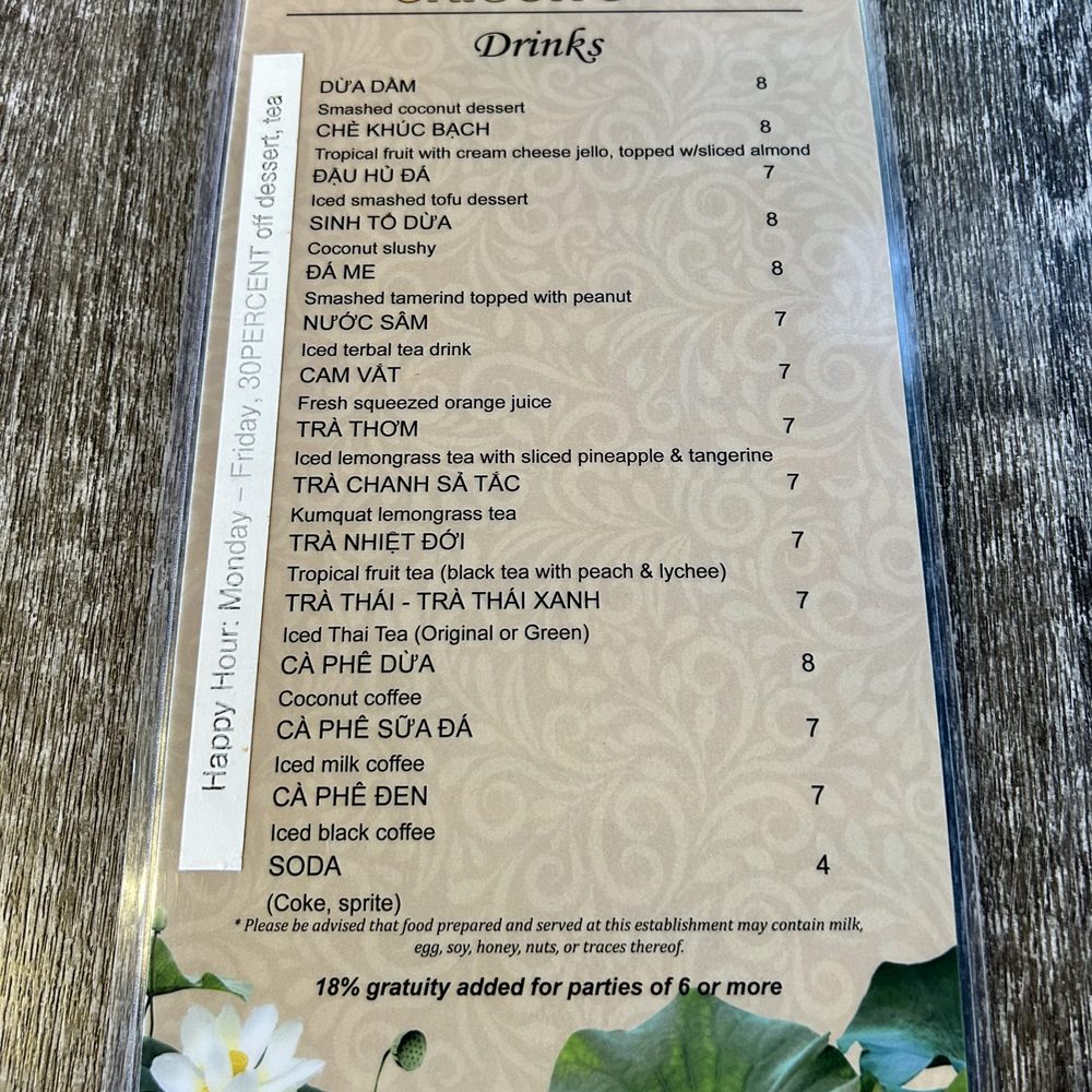 Saigon Oi - Drinks menu - Vietnamese Near Me - Sacramento, California