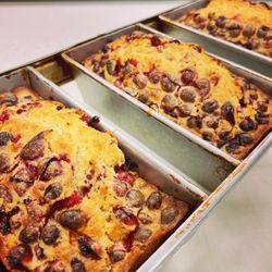 Market Street Pastries - Cranberry orange bread fresh out of oven, awaiting glaze.