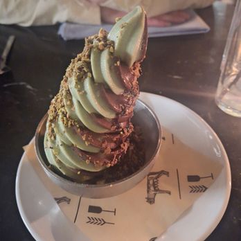 SheWolf Pastificio & Bar - Soft serve pistachio and chocolate twist - Italian Near Me - Detroit, Michigan SheWolf Pastificio & Bar - Soft serve pistachio and chocolate twist - Italian Near Me - Detroit, Michigan