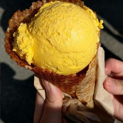 La Cocina San Francisco Street Food Festival - Koolfi Indian Eatery's mango ice cream and dosa cone