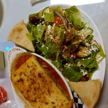 Greek Bistro - Pastichio, with greek salad & pita bread - Greek Near Me - Henderson, Nevada