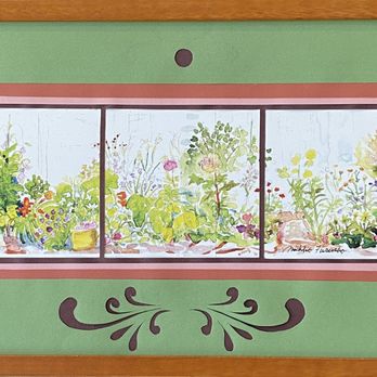Frameworks - Watercolor of 'Front Garden' by Michiko Furusho, matted and framed by Frameworks - Framing Near Me - Teaneck, New Jersey Frameworks - Watercolor of 'Front Garden' by Michiko Furusho, matted and framed by Frameworks - Framing Near Me - Teaneck, New Jersey
