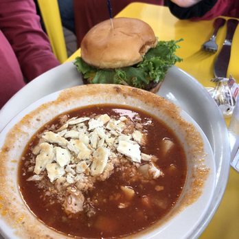 Poochie's Place - Burger with a side of soup - Breakfast & Brunch Near Me - Amelia, Ohio Poochie's Place - Burger with a side of soup - Breakfast & Brunch Near Me - Amelia, Ohio