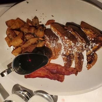 BrickTop's Restaurant - Brioche French Toast with a side of bacon and potatoes . - Breakfast & Brunch Near Me - Charlotte, North Carolina