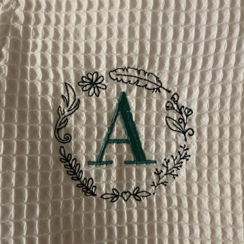 Impression2u - Close-up of embroidered bathrobe - Embroidery & Crochet Near Me - Inglewood, California