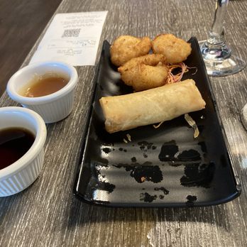 Mitsuki - Spring rolls and tempura shrimp were - Sushi Bars Near Me - Brossard, Quebec
