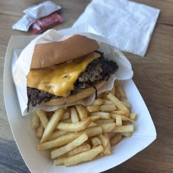 Fast Times Burgers - Triple Oklahoma burger with fries - Burgers Near Me - Oakland, California Fast Times Burgers - Triple Oklahoma burger with fries - Burgers Near Me - Oakland, California