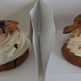 Yummmmm! Regular and caramel coconut cream puffs Yummmmm! Regular and caramel coconut cream puffs