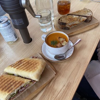 Duckfat - Cream of Tomato Fennel Soup, Slow Roasted Pulled Pork Cubano Panini, Grilled Cheese - New American Near Me - Portland, Maine Duckfat - Cream of Tomato Fennel Soup, Slow Roasted Pulled Pork Cubano Panini, Grilled Cheese - New American Near Me - Portland, Maine