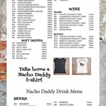 Nacho Daddy - Menu - Tex-Mex Near Me - Puerto Vallarta, JAL