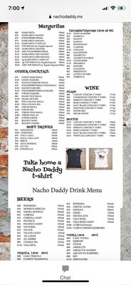 Menu photo 1 Nacho Daddy Puerto Vallarta, JAL