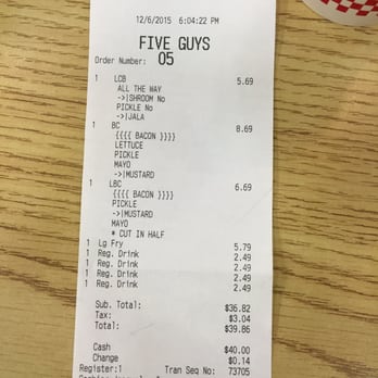 Five Guys - Next time I'll order a water. - Burgers Near Me - Round Rock, Texas