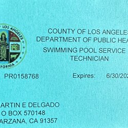Jeremiah Pools - COUNTY OF LOS ANGELES DEPARTMENT OF PUBLIC HEALTH. SWIMMING POOL TECHNICIAN