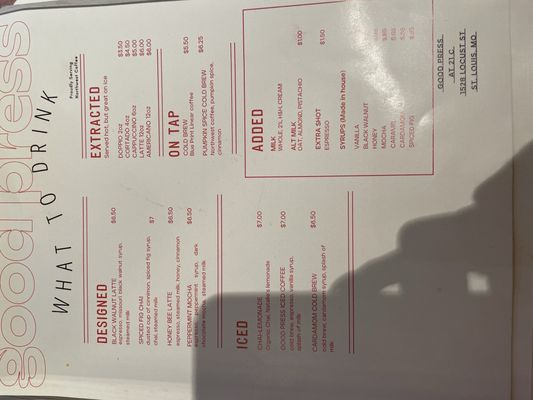Menu photo 1 GOOD PRESS St Louis, MO Menu photo 1 GOOD PRESS St Louis, MO