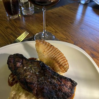 The Water’s Edge At Memorytown - New York Strip Steak with Parmesan Risotto - New American Near Me - Mount Pocono, Pennsylvania