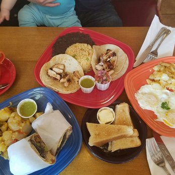 Little Purity - Chorizo burrito, chicken tacos and eggs over easy with home fries. - Diners Near Me - Brooklyn, New York