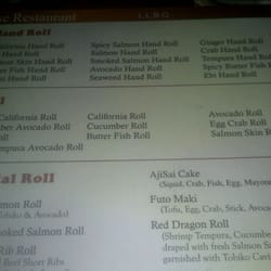 Aji Sai - Menu