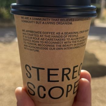 Stereoscope - Cool insulated double wall paper cup (no sleeve needed) - Coffee Roasteries Near Me - Newport Beach, California