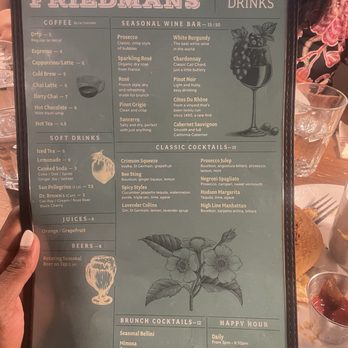 Friedman's - Drinks menu - Breakfast & Brunch Near Me - New York, New York Friedman's - Drinks menu - Breakfast & Brunch Near Me - New York, New York