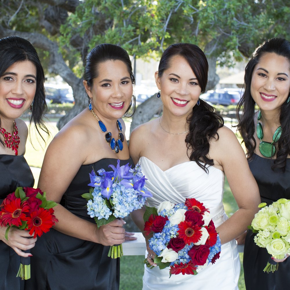 Barliz Flowers - First look shot with bridal party. - Florists Near Me - Chula Vista, California