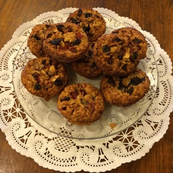 Nina's Cafe - Nina's freshly baked gluten free muffins! Blueberry/Canberry, and Strawberry/raisin with coconut flax! SO YUMMY! - Cafes Near Me - Berkeley, California