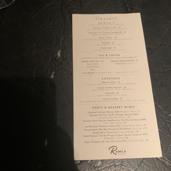 Rumi's Kitchen - Dessert menu - Persian/Iranian Near Me - Los Angeles, California